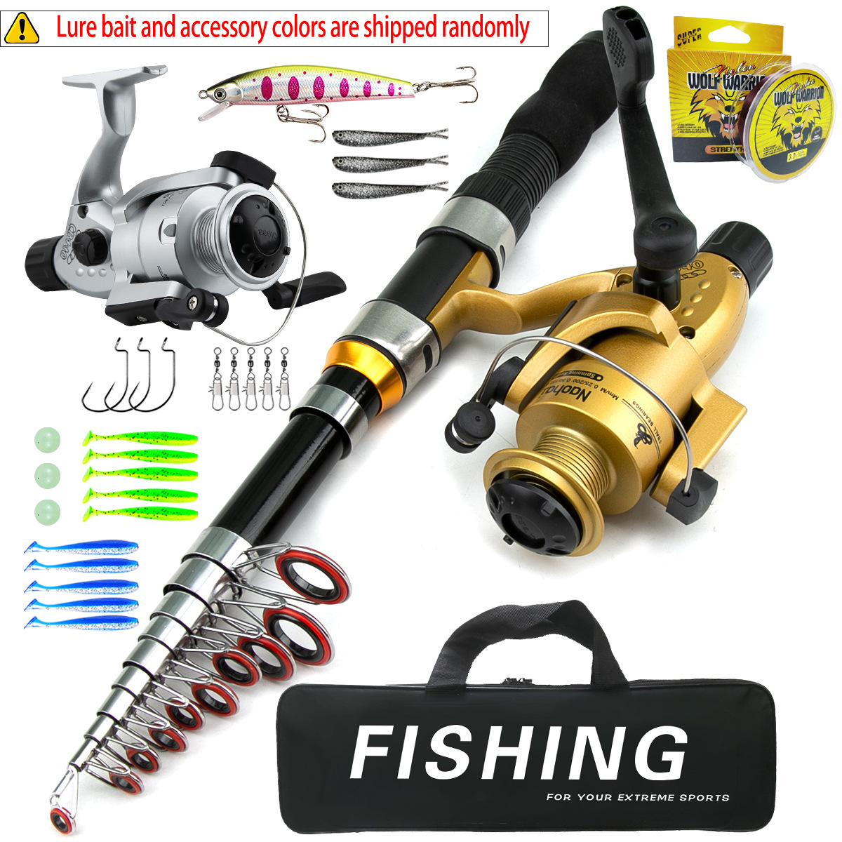 Freshwater Line - Portable 1.8m 2.1m Telescopic Fishing Rod