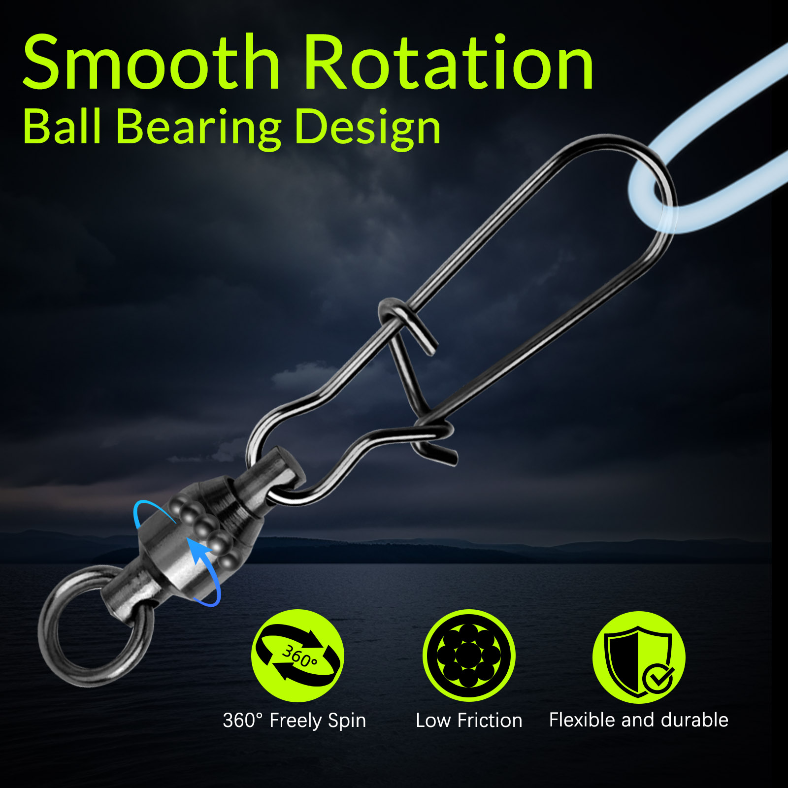 9KM 10PCS Ball Bearing Swivel  - Saltwater Line recension och pris